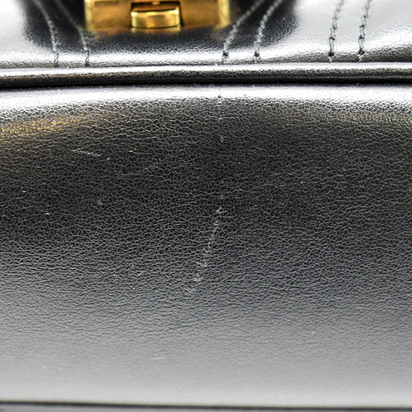 GUCCI GG Marmont Small Matelasse Leather Crossbody Bag Black 443497