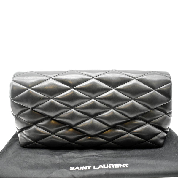 YVES SAINT LAURENT Sade Large Quilted Leather Clutch Bag Black