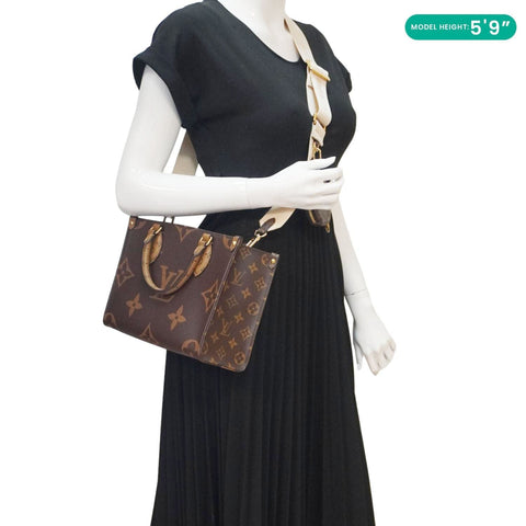 LOUIS VUITTON Onthego PM Giant Monogram Reverse Canvas Shoulder Bag Brown