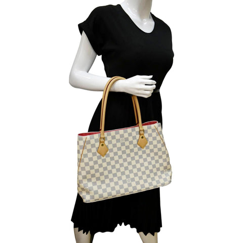 LOUIS VUITTON Calvi Damier Azur Shoulder Bag White