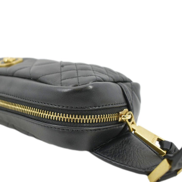 VERSACE Medusa Quilted Leather Belt Bag Black