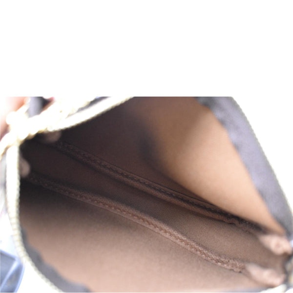 LOUIS VUITTON Mini Pochette Monogram Canvas Accessoires Pouch Brown