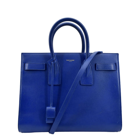 YVES SAINT LAURENT Sac de Jour Leather Shoulder Bag Blue