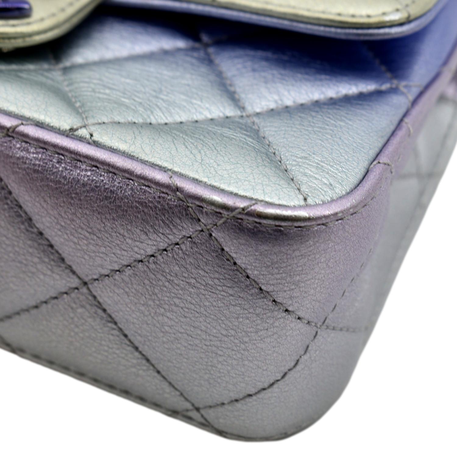 16C Chanel Purple Iridescent Purple Double Carry Classic Flap Bag