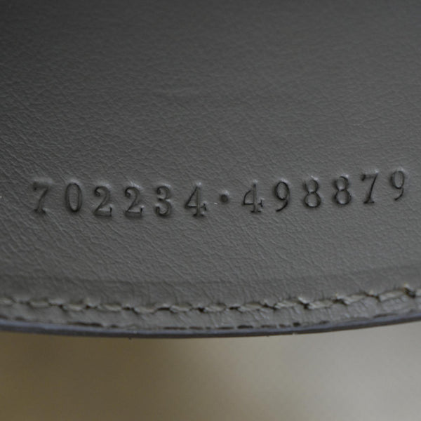 GUCCI GG Matelasse Small Leather Crossbody Bag Dusty Grey 702234