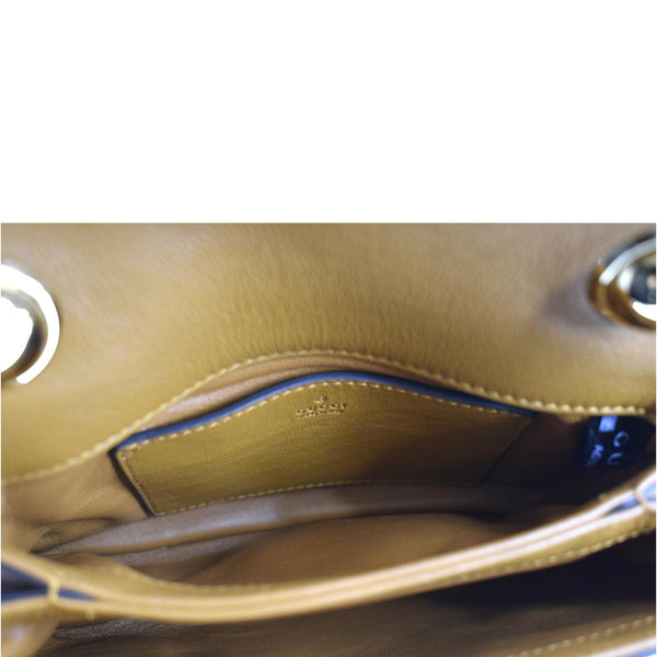GUCCI Mini Blondie Leather Crossbody Bag Camel 698643