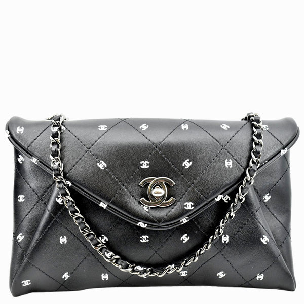 Chanel CC Envelope Printed Lambskin Leather Bag - Front