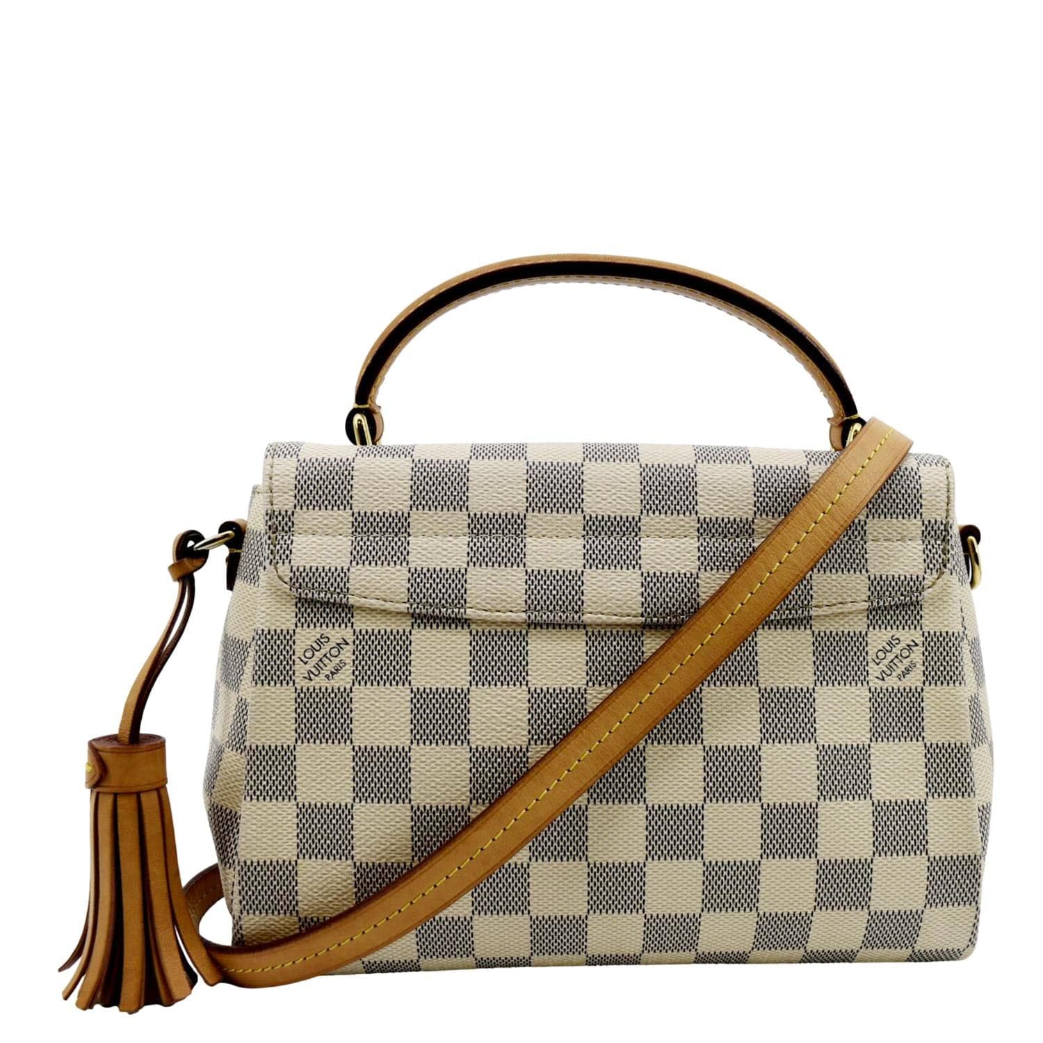 lv white checkered bag