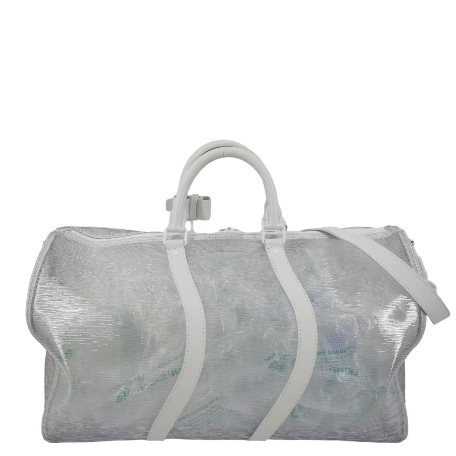 Louis Vuitton Keepall Bandouliere 50 Clear Epi White Duffle Weekend Travel  Bag