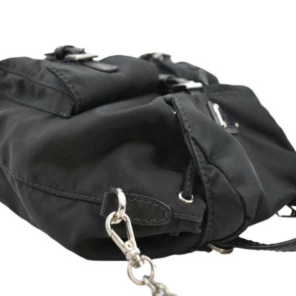 PRADA Double Pocket Mini Nylon Backpack Shoulder Bag Black