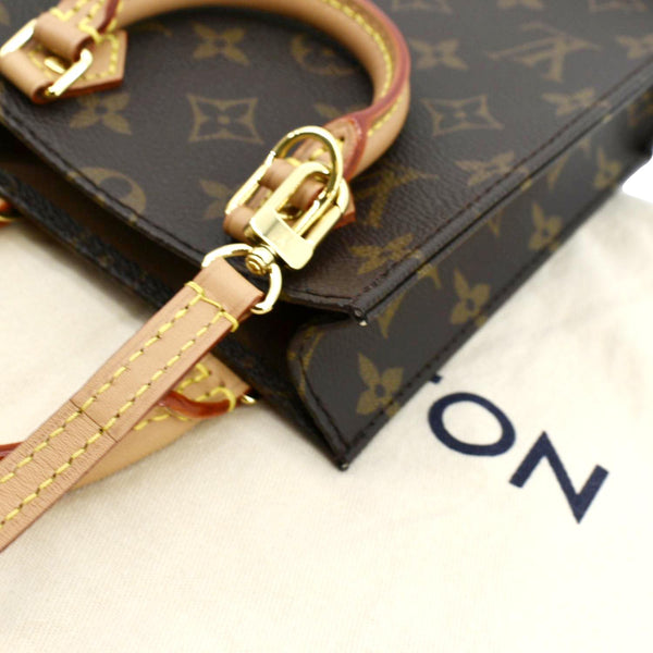 LOUIS VUITTON Petit Sac Plat Monogram Canvas Shoulder Bag Brown