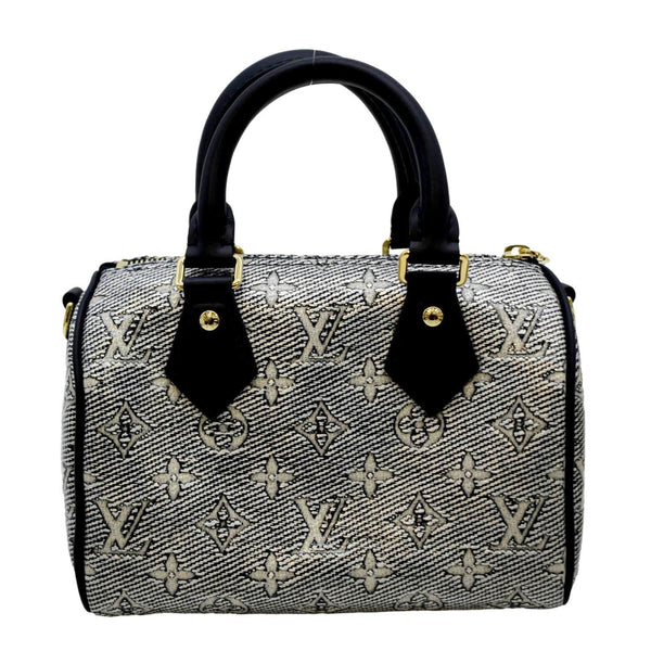 LOUIS VUITTON Speedy 20 Bandouliere Monogram Jacquard Canvas Satchel Bag Blue
