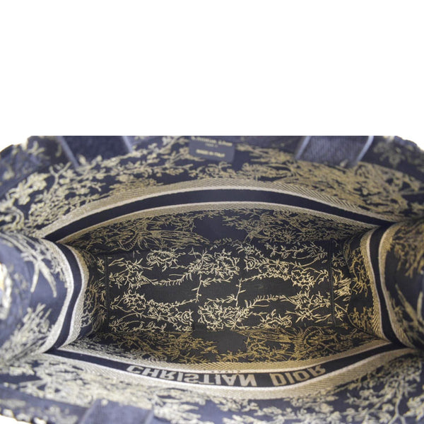 CHRISTIAN DIOR Large Book Oblique Embroidered Canvas Tote Bag Multicolor