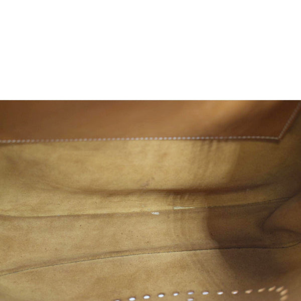 HERMES Evelyne PM III Clemence Leather Crossbody Bag Tan