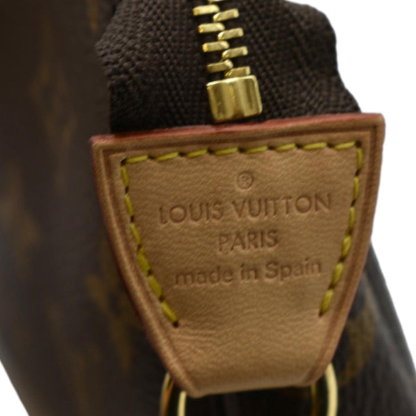 LOUIS VUITTON Mini Pochette Monogram Canvas Accessoires Pouch Brown