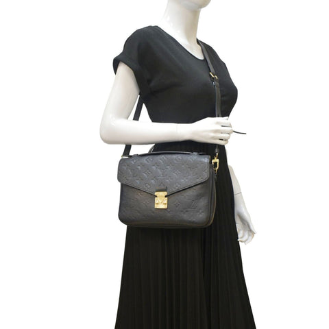 LOUIS VUITTON Metis Pochette Empreinte Leather Crossbody Bag Black