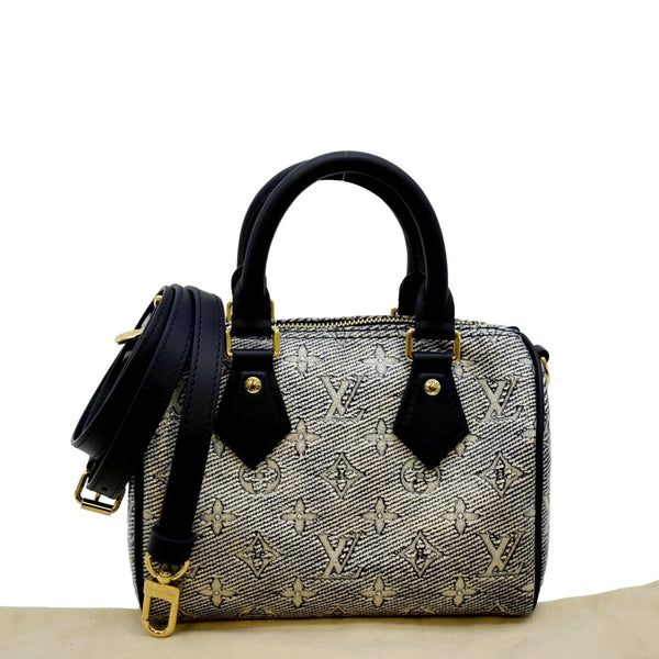 LOUIS VUITTON Speedy 20 Bandouliere Monogram Jacquard Canvas Satchel Bag Blue