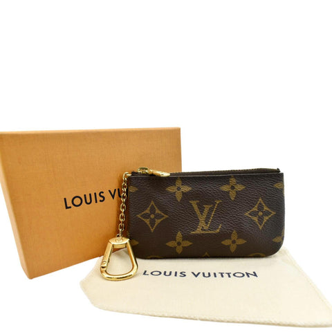 LOUIS VUITTON Pochette Key Cles Monogram Canvas Coin Case Brown