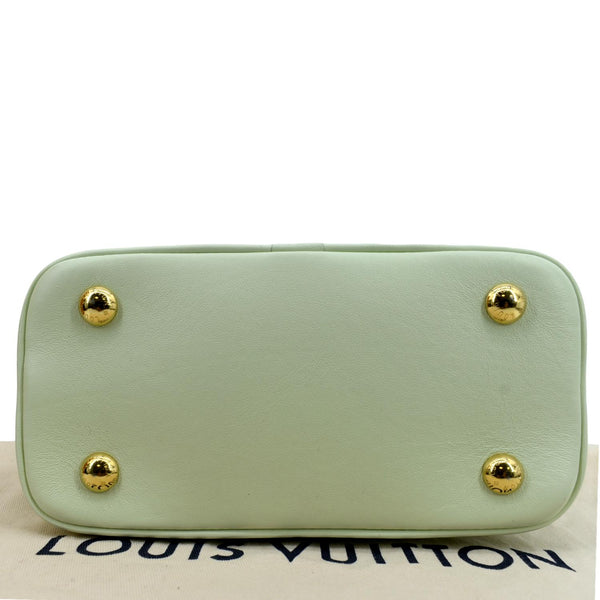 Louis Vuitton Alma BB Bubblegram Leather Satchel Bag in green color - Bottom