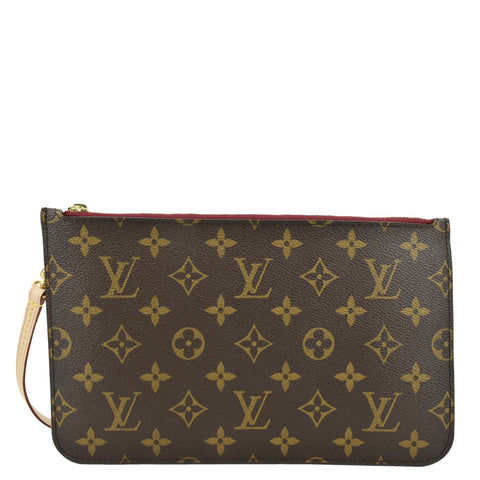 Authentic Louis Vuitton Monogram Canvas Small Beverly Clutch Pochette Bag