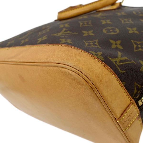 LOUIS VUITTON Alma  Monogram Canvas Satchel Crossbody Bag Brown