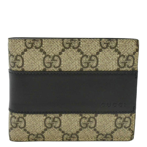 GUCCI GG Supreme Monogram Canvas Bifold Wallet Beige 451240