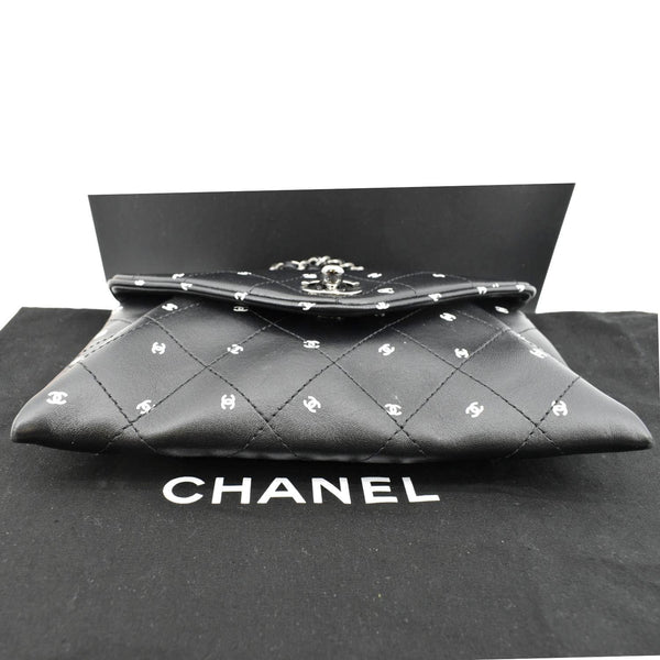 Chanel CC Envelope Printed Lambskin Leather Bag - Bottom