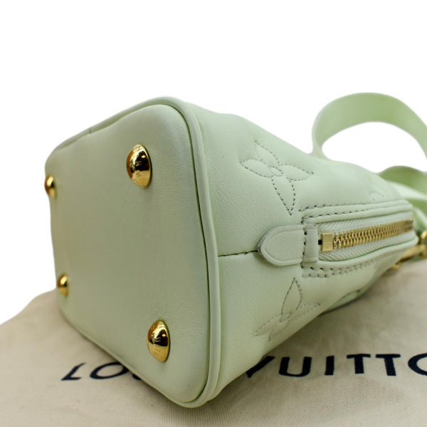 Louis Vuitton Alma BB Bubblegram Leather Satchel Bag in green color - Bottom Right