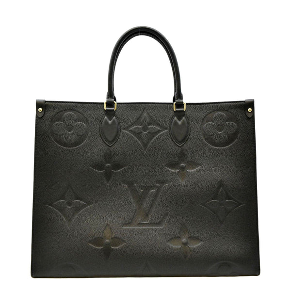 LOUIS VUITTON Onthego GM Monogram Empreinte Leather Tote Bag Black