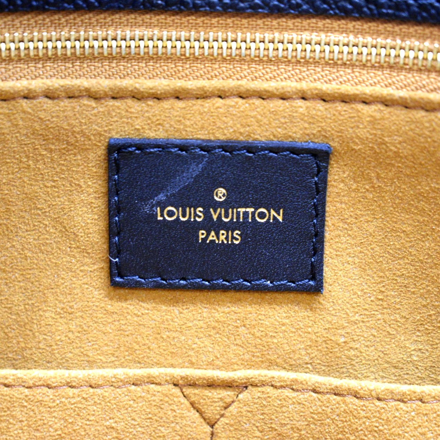 LOUIS VUITTON Onthego MM Giant Monogram Empreinte Leather Tote Bag Bla