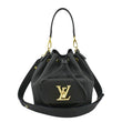 LOUIS VUITTON Lockme Leather Crossbody Bucket Bag Black