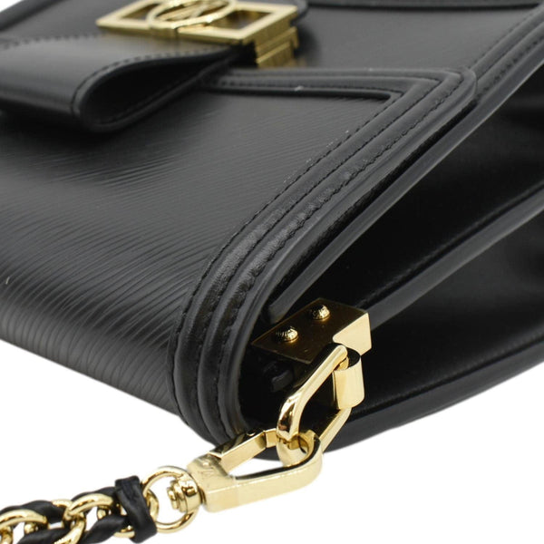 LOUIS VUITTON Dauphine MM Epi Leather Shoulder Bag Black