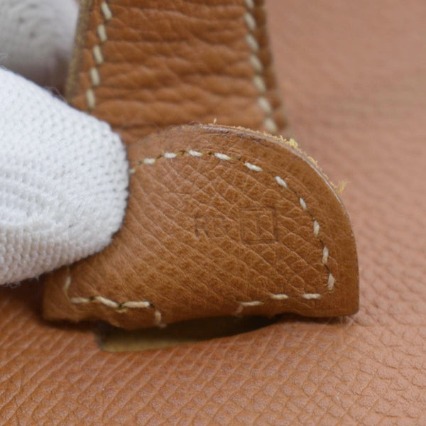 HERMES Evelyne PM III Clemence Leather Crossbody Bag Tan