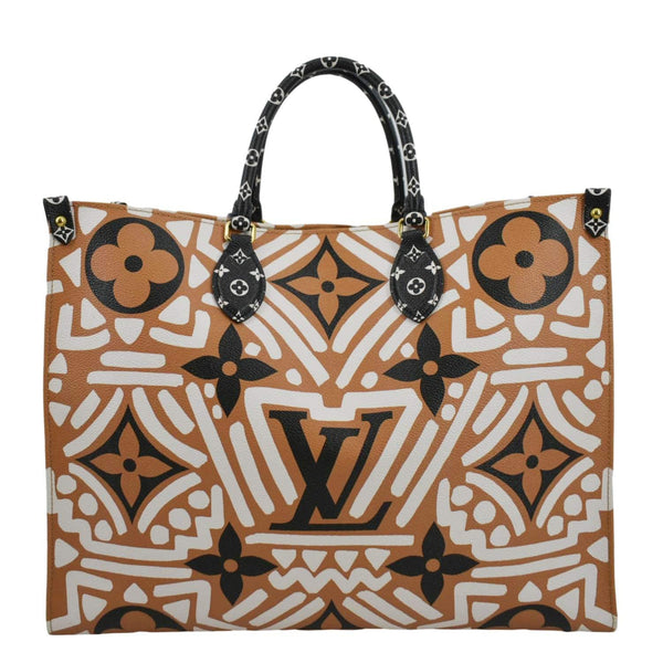LOUIS VUITTON Onthego GM Crafty Monogram Giant Canvas Shoulder Bag Caramel