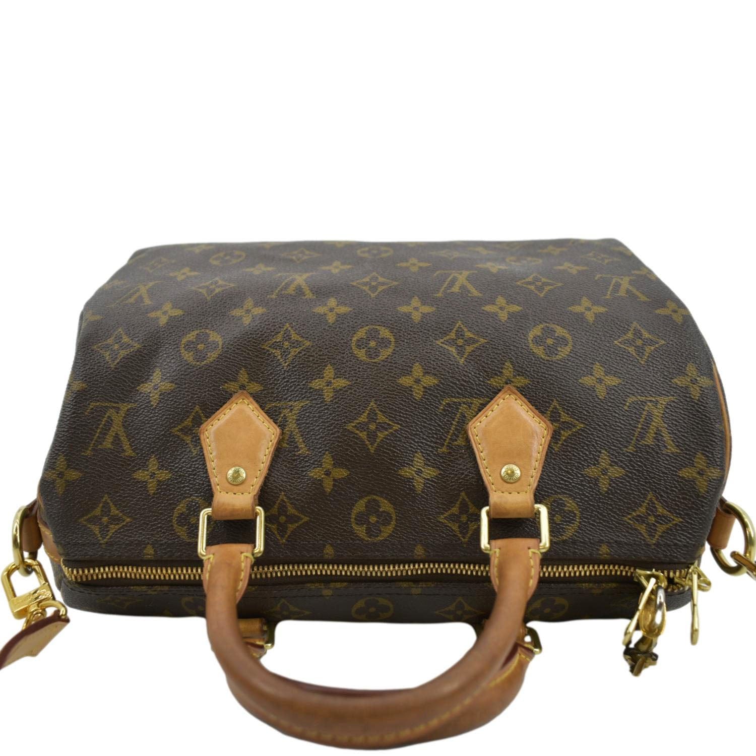 LOUIS VUITTON Speedy 30 Bandouliere Monogram Canvas Shoulder Bag Brown