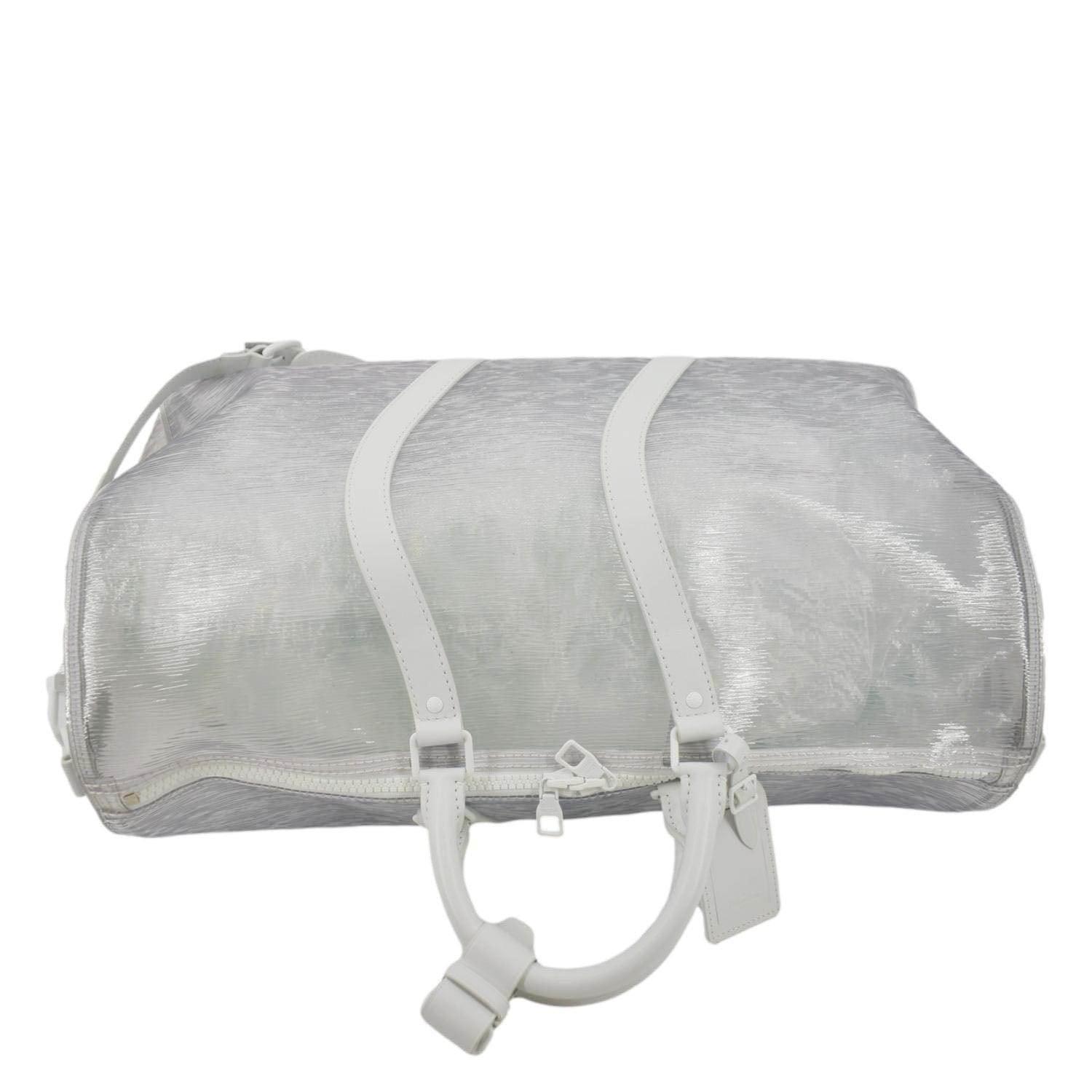 Louis Vuitton Keepall Bandouliere 50 Clear Epi White Duffle Weekend Travel  Bag