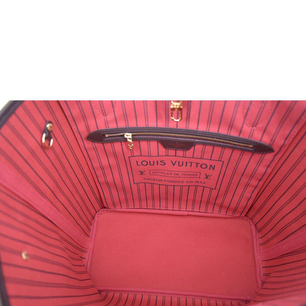 LOUIS VUITTON Neverfull MM Damier Ebene Shoulder Bag Brown