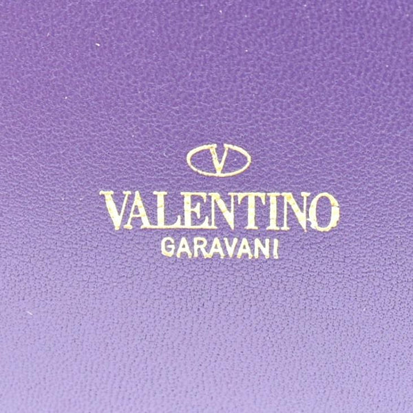 VALENTINO Stud Sign VLOGO Leather Shoulder Bag Wisteria