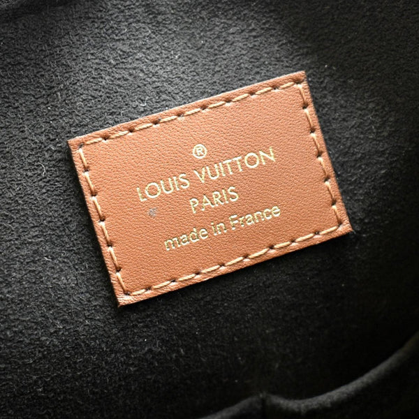 LOUIS VUITTON V MM Monogram Leather Hobo Bag Black