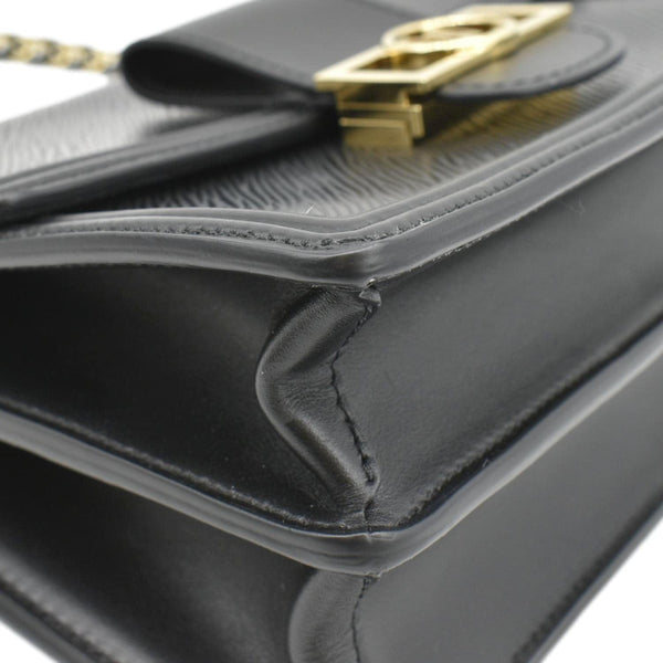 LOUIS VUITTON Dauphine MM Epi Leather Shoulder Bag Black