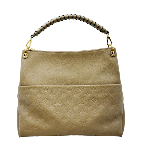 LOUIS VUITTON Maida Monogram Empreinte Leather Hobo Shoulder Bag Dune