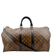 LOUIS VUITTON Keepall 55 Bandouliere Monogram Macassar Travel Bag Brown