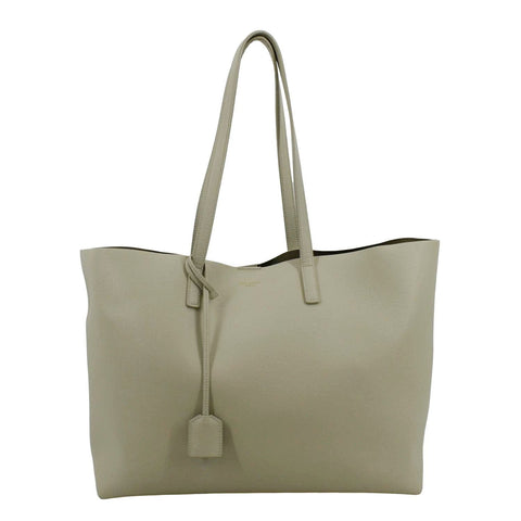 YVES SAINT LAURENT Leather Tote Bag Ivory