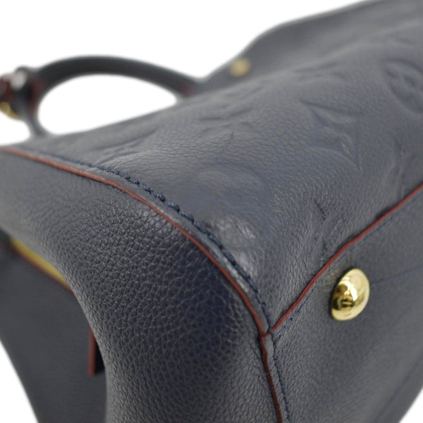 LOUIS VUITTON Montaigne GM Empreinte Leather Shoulder Bag Navy Blue