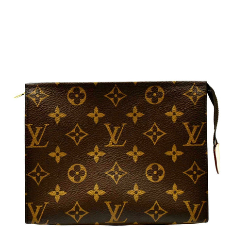 LOUIS VUITTON Toiletry 19 Monogram Canvas Cosmetics Pouch Brown