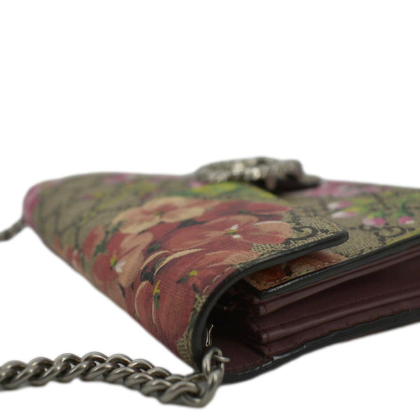 GUCCI Dionysus Blooms GG Supreme Crossbody Chain Wallet Pink 401231