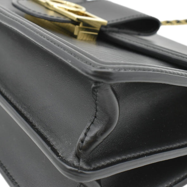 LOUIS VUITTON Dauphine MM Epi Leather Shoulder Bag Black