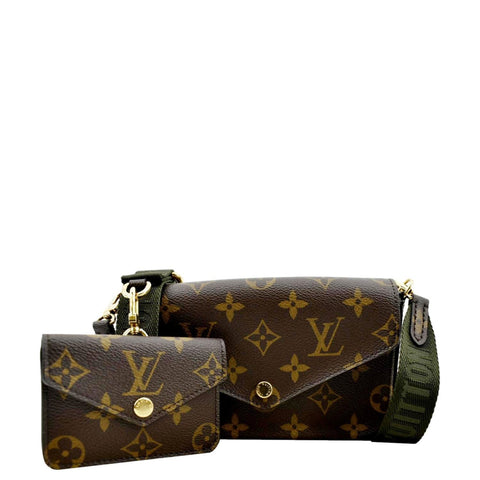 LOUIS VUITTON Felicie Strap & Go Pochette Monogram Canvas Shoulder Bag Brown