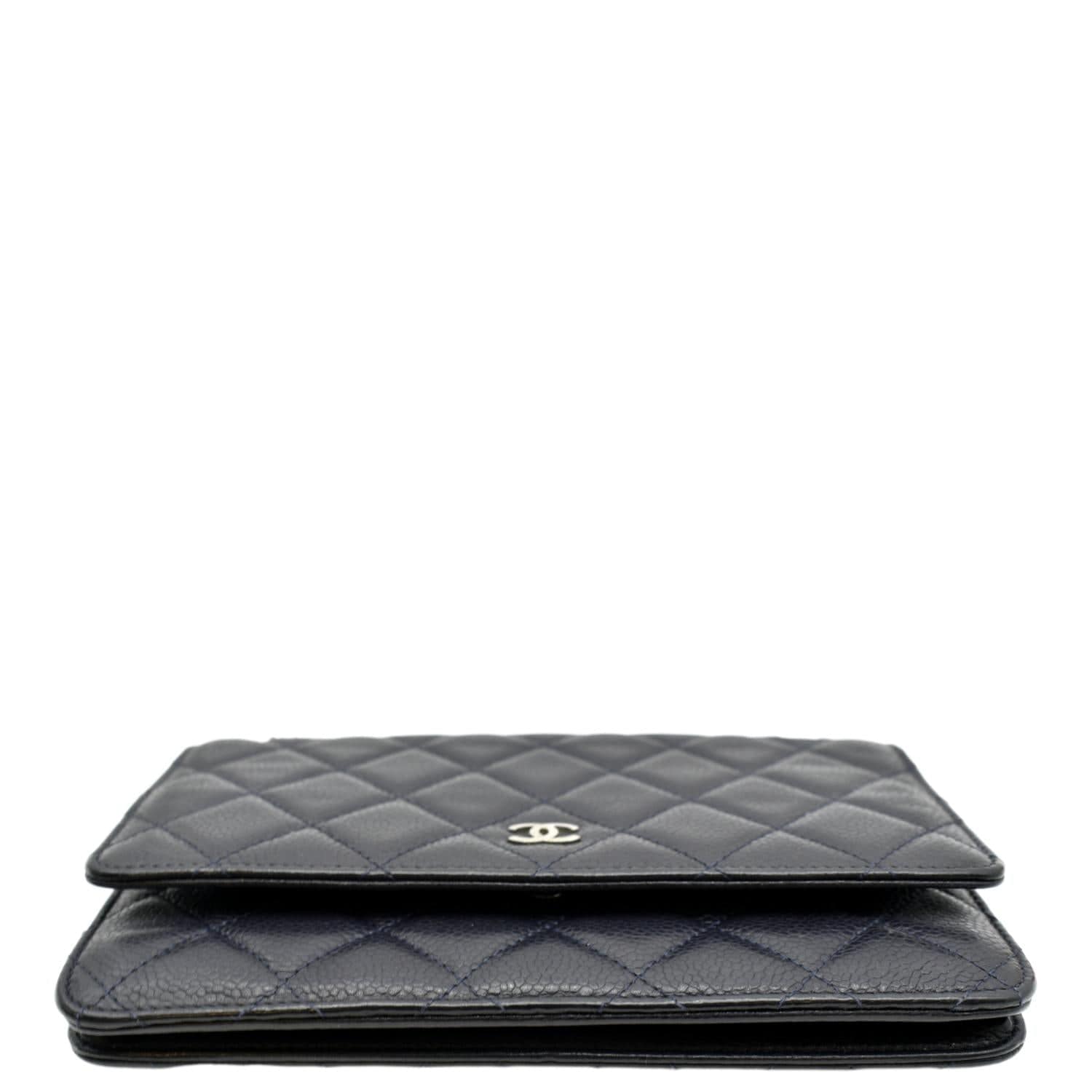 Chanel Classic Wallet on Chain Black Quilted Caviar with silver hardware