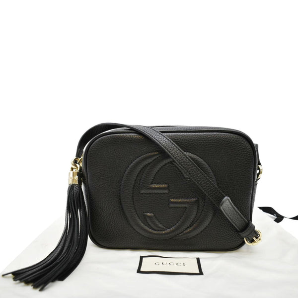 GUCCI Soho Disco Small Leather Crossbody Bag Black 308364